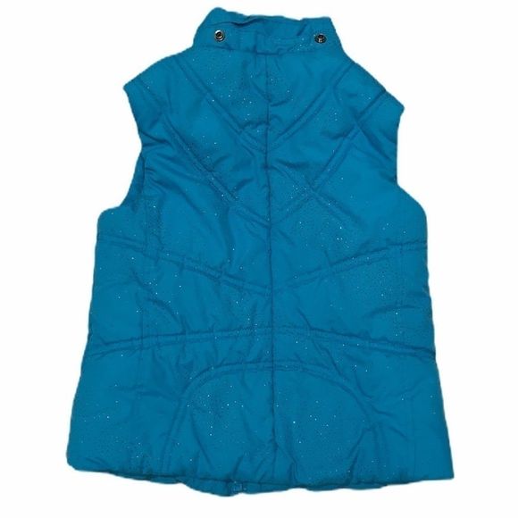 🌺 TCP Sparkly Blue Puffy Fleece Lined Vest - Picture 4 of 8